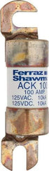 Ferraz Shawmut - 100 Amp Time Delay Round Forklift & Truck Fuse - 125VAC, 125VDC, 4.46" Long x 1" Wide, Bussman ACK100, Ferraz Shawmut ACK100 - Caliber Tooling