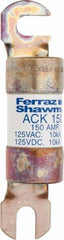 Ferraz Shawmut - 150 Amp Time Delay Round Forklift & Truck Fuse - 125VAC, 125VDC, 4.72" Long x 1" Wide, Bussman ACK150, Ferraz Shawmut ACK150 - Caliber Tooling