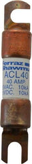 Ferraz Shawmut - 40 Amp General Purpose Round Forklift & Truck Fuse - 125VAC, 125VDC, 3.07" Long x 0.5" Wide, Bussman ACL40, Ferraz Shawmut ACL40 - Caliber Tooling