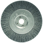 4" Diameter - 3/8-1/2" Arbor Hole - Crimped Stainless Straight Wheel - Caliber Tooling