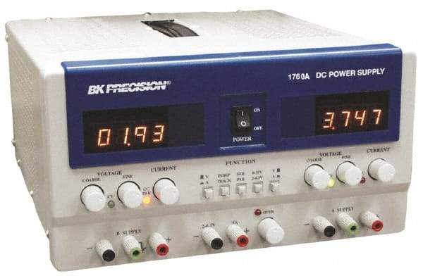 B&K Precision - 350 Watt, (A & B) 0 to 2 Amp, (C) 5 Amp, 240 VAC Input, (A & B) 0 to 30 VDC, (C) 4 to 6.50 VDC Output, Benchtop Power Supply - 3 Outputs, 10-1/2 Inch Wide x 15 Inch Deep x 5.7 Inch High, 32 to 104°F, LED Display - Caliber Tooling