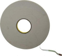 3M - 1/2" x 36 Yd Rubber Adhesive Double Sided Tape - 1/16" Thick, White, Polyethylene Foam Liner, Continuous Roll, Series 4466W - Caliber Tooling