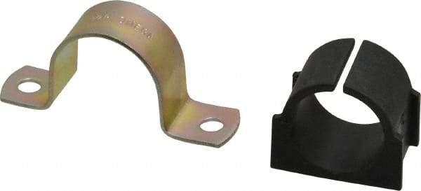 ZSI - 3/4 Pipe, Steel, Zinc Plated Pipe Strap with Cushion - 2 Mounting Holes - Caliber Tooling