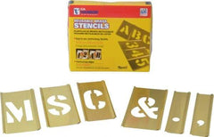 C.H. Hanson - 33 Piece, 2 Inch Character Size, Brass Stencil - Contains Letter Set - Caliber Tooling