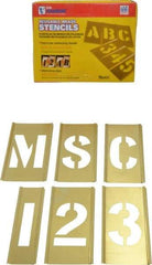 C.H. Hanson - 92 Piece, 2-1/2 Inch Character Size, Brass Stencil - Contains Three A Fonts - Caliber Tooling