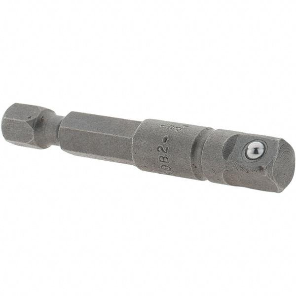 Apex - 1/4" Square Size Hex to Square Extension - 1/4" Hex Drive, 2" OAL - Caliber Tooling