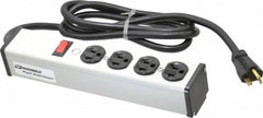 Wiremold - 4 Outlets, 120 Volts, 20 Amps, 6' Cord, Power Outlet Strip - Free Hanging Mount, 5-20 NEMA Configuration, 10-3/4" Strip, cULus Listed - Caliber Tooling