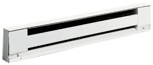 TPI - 84" Long, 240 Volt, 1750/1313 Watt, 5950/4464 BTU, Electric Baseboard Heater - Stainless Steel Element, Aluminum Fins, White - Caliber Tooling