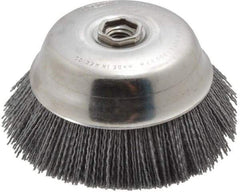 Osborn - 6" Diam, 5/8-11 Threaded Arbor Straight Wire Silicon Carbide Cup Brush - Medium Grade, 1-1/2" Trim Length, 6,000 Max RPM - Caliber Tooling