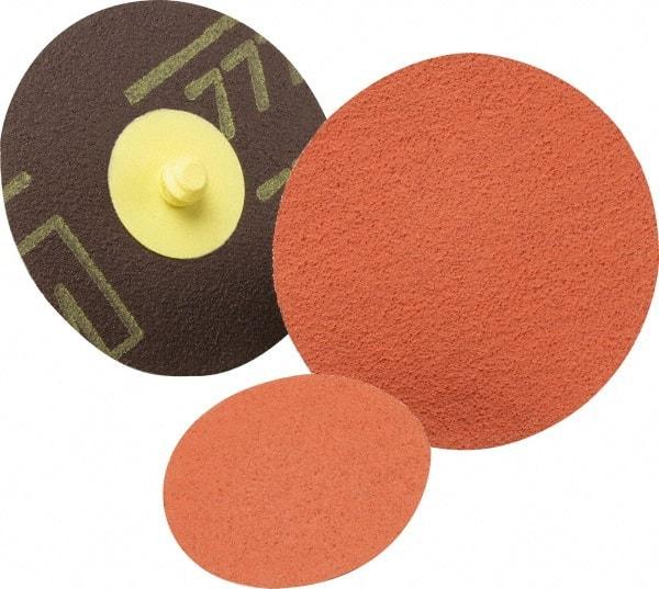 3M - 1-1/2" Disc Diam, 80 Grit, Aluminum Oxide Quick Change Disc - Type S Attaching System, Coated, Medium Grade, 30,000 RPM, 361F Series - Caliber Tooling