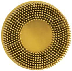 3M - 3" 80 Grit Ceramic Tapered Disc Brush - Medium Grade, Type R Quick Change Connector, 5/8" Trim Length - Caliber Tooling