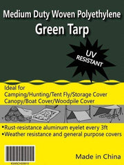 Value Collection - 60' Long x 40' Wide Polyethylene Tarp & Dust Cover - Green, 9 to 10 mil Thickness - Caliber Tooling