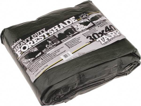 Value Collection - 40' Long x 30' Wide Polyethylene Tarp & Dust Cover - Green, 9 to 10 mil Thickness - Caliber Tooling