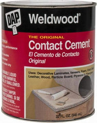 DAP - 32 oz Can Tan Contact Adhesive - 15 min Working Time, Bonds to Cardboard, Concrete, Metal, Paper, Particle Board, Rubber & Wood - Caliber Tooling