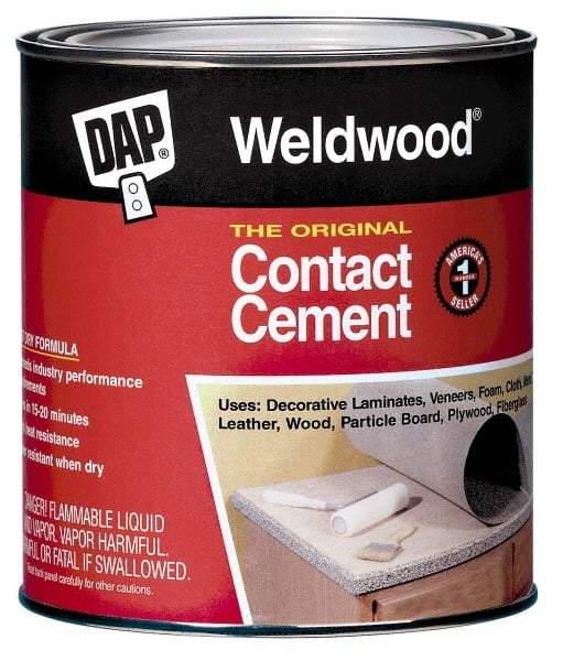 DAP - 1 Gal Can Tan Contact Adhesive - 15 min Working Time, Bonds to Cardboard, Concrete, Metal, Paper, Particle Board, Rubber & Wood - Caliber Tooling