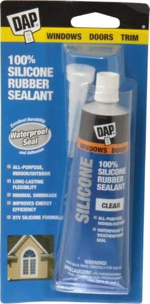 DAP - 2.8 oz Tube Clear RTV Silicone Joint Sealant - -40 to 400°F Operating Temp, 10 to 20 min Tack Free Dry Time, 24 hr Full Cure Time - Caliber Tooling