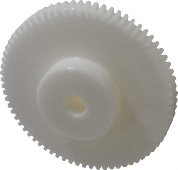 Poly Hi Solidur - 12 Pitch, 6" Pitch Diam, 6.166" OD, 72 Tooth Spur Gear - 3/4" Face Width, 3/4" Bore Diam, 2-3/4" Hub Diam, 14.5° Pressure Angle, Nylon - Caliber Tooling