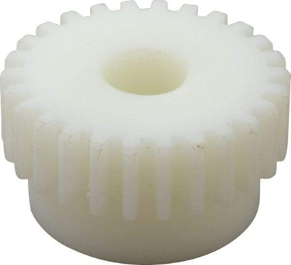 Poly Hi Solidur - 16 Pitch, 1-5/8" Pitch Diam, 1-3/4" OD, 26 Tooth Spur Gear - 1/2" Face Width, 1/2" Bore Diam, 1-7/16" Hub Diam, 14.5° Pressure Angle, Nylon - Caliber Tooling