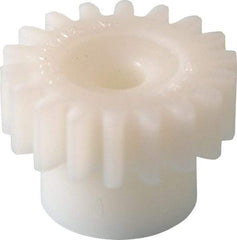 Poly Hi Solidur - 24 Pitch, 3/4" Pitch Diam, 0.833" OD, 18 Tooth Spur Gear - 1/4" Face Width, 3/16" Bore Diam, 35/64" Hub Diam, 20° Pressure Angle, Acetal - Caliber Tooling