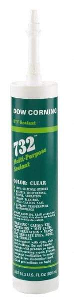 Dow Corning - 10.1 oz Cartridge Gray RTV Silicone Joint Sealant - -76 to 356°F Operating Temp, 20 min Tack Free Dry Time, 24 hr Full Cure Time, Series 732 - Caliber Tooling