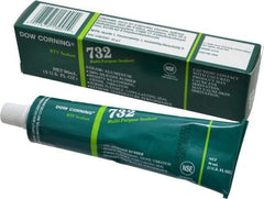 Dow Corning - 3 oz Tube Silver RTV Silicone Joint Sealant - -76 to -29.2°F Operating Temp, 20 min Tack Free Dry Time, 24 hr Full Cure Time, Series 732 - Caliber Tooling