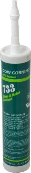 Dow Corning - 10.1 oz Cartridge Silver RTV Silicone Joint Sealant - -70 to 350°F Operating Temp, 15 min Tack Free Dry Time, 24 hr Full Cure Time, Series 733 - Caliber Tooling