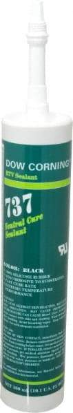 Dow Corning - 10.1 oz Cartridge Black RTV Silicone Joint Sealant - -85 to 350°F Operating Temp, 14 min Tack Free Dry Time, 24 hr Full Cure Time, Series 737 - Caliber Tooling