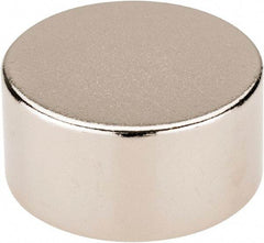 Mag-Mate - 3/4" Diam x 3/8" High Neodymium Rare Earth Magnet - 13.5 Lb Max Capacity, 200°F Max, Nickel Plated - Caliber Tooling