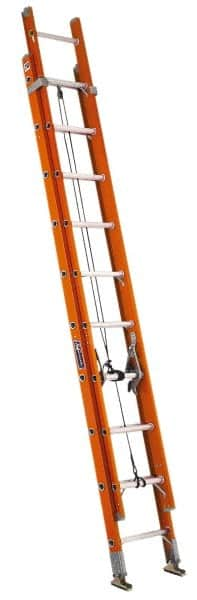 Louisville - 20' High, Type IA Rating, Fiberglass Industrial Extension Ladder - Caliber Tooling