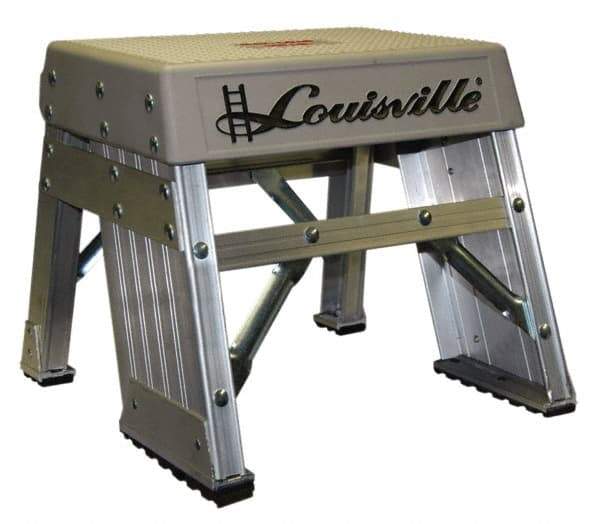 Louisville - 1 Step, 1' High, Type IA Rating, Aluminum Step Stand - 300 Lb Capacity, 15-11/16" Base Width - Caliber Tooling