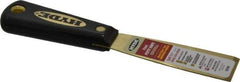 Hyde Tools - 1-1/4" Wide Brass Putty Knife - Stiff, Nylon Handle, 7.6" OAL - Caliber Tooling