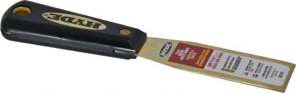 Hyde Tools - 1-5/16" Wide Brass Putty Knife - Stiff, Nylon Handle, 7-3/4" OAL - Caliber Tooling