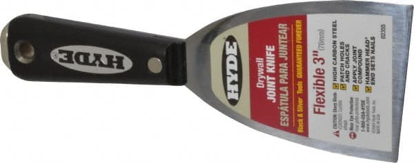 Hyde Tools - 3" Wide Steel Putty Knife - Flexible, Nylon Handle - Caliber Tooling