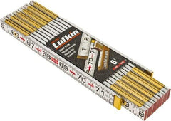 Lufkin - 6' Long, 1/16" Graduation, Folding Rule - 5/8" Wide, Wood - Caliber Tooling