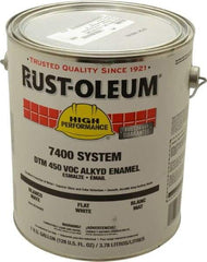 Rust-Oleum - 1 Gal White Flat Finish Industrial Enamel Paint - Interior/Exterior, Direct to Metal, <450 gL VOC Compliance - Caliber Tooling