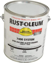 Rust-Oleum - 1 Gal Black Flat Finish Industrial Enamel Paint - Interior/Exterior, Direct to Metal, <450 gL VOC Compliance - Caliber Tooling