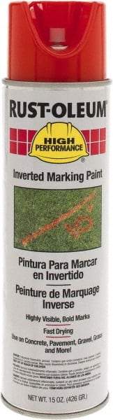 Rust-Oleum - 15 fl oz Orange Marking Paint - 300' to 350' Coverage at 1-1/2" Wide, Solvent-Based Formula - Caliber Tooling