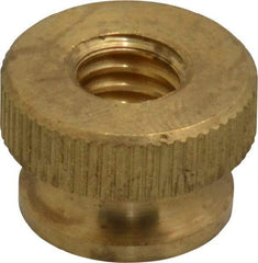 Electro Hardware - 5/16-18" UNC Thread, Uncoated, Grade B-633 Brass Round Knurled Thumb Nut - 13/32" Overall Height, 5/8" Head Diam - Caliber Tooling