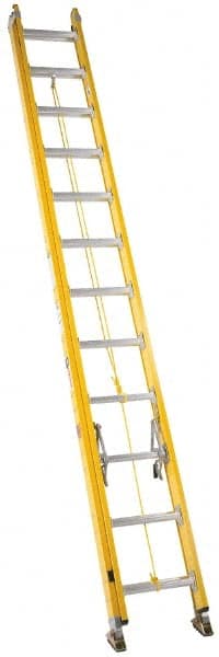 Made in USA - 20' High, Type IA Rating, Fiberglass Extension Ladder - Caliber Tooling