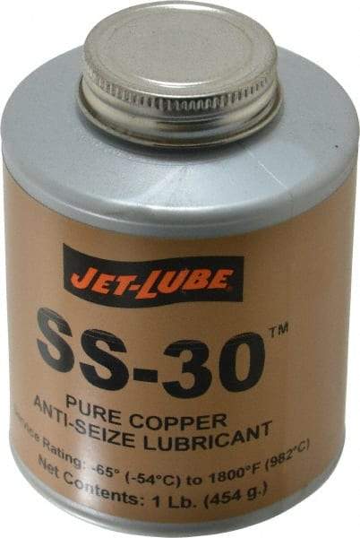 Jet-Lube - 1 Lb Can High Temperature Anti-Seize Lubricant - Copper, -65 to 1,800°F, Copper Colored, Water Resistant - Caliber Tooling