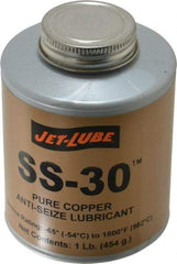 Jet-Lube - 1 Lb Can High Temperature Anti-Seize Lubricant - Copper, -65 to 1,800°F, Copper Colored, Water Resistant - Caliber Tooling