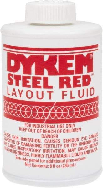 Dykem - Red Layout Fluid - 8 Ounce Brush Top Can - Caliber Tooling