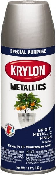 Krylon - Silver, 11 oz Net Fill, Gloss, Metallic Spray Paint - Exact Industrial Supply