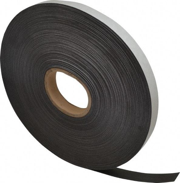 Mag-Mate - 200' Long x 1" Wide x 1/32" Thick Flexible Magnetic Strip - 8 Lb Max Pull Force, 4 Linear Ft/Lb Magnetic Pull Force, Adhesive Back - Caliber Tooling