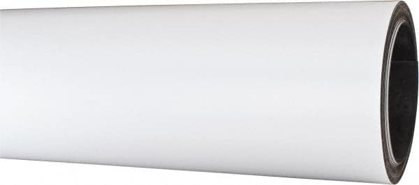 Mag-Mate - 25' Long x 24-3/8" Wide x 1/32" Thick Flexible Magnetic Sheet - 85 Lb Max Pull Force, 196 Linear Ft/Lb Magnetic Pull Force, Plain Back, White - Caliber Tooling