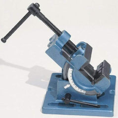 Palmgren - 3" Jaw Opening Capacity x 1-1/8" Throat Depth, Angle Drill Press Vise - 3" Wide Jaw, Stationary Base, Rapid Action, 6-1/2" OAL x 4" Overall Height - Caliber Tooling