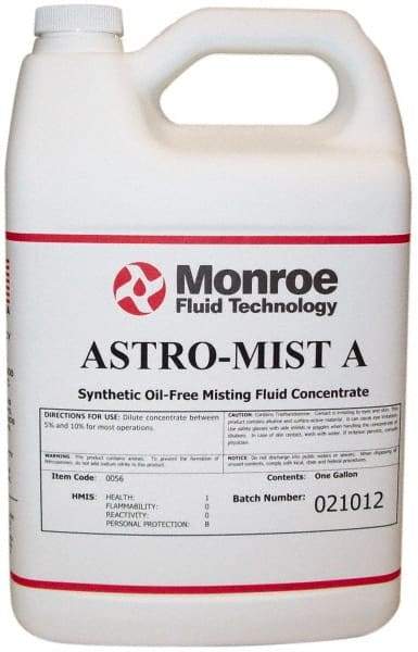 Monroe Fluid Technology - Astro-Mist A, 1 Gal Bottle Grinding Fluid - Synthetic, For Light Machining - Caliber Tooling