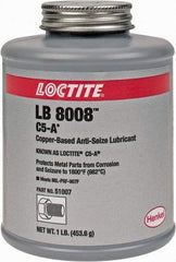 Loctite - 1 Lb Can High Temperature Anti-Seize Lubricant - Copper/Graphite, -29 to 1,800°F, Copper Colored, Water Resistant - Caliber Tooling