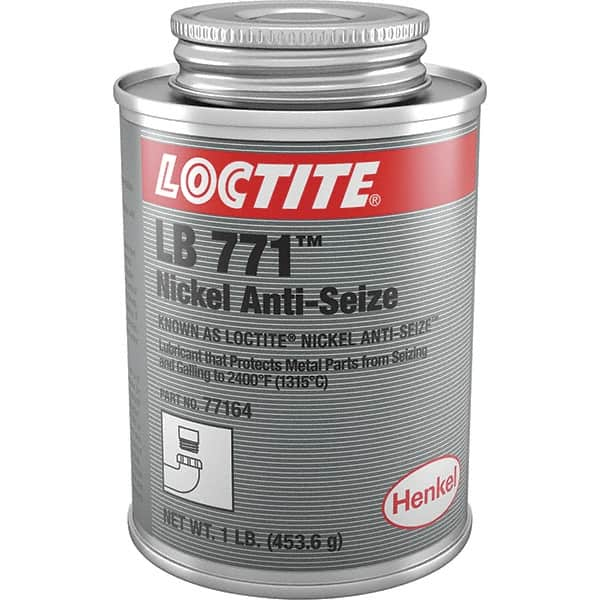 Loctite - 1 Lb Can High Temperature Anti-Seize Lubricant - Nickel, -54 to 2,399°F, Silver Colored, Water Resistant - Caliber Tooling