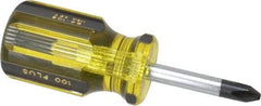 Stanley - #2, 3-1/2" OAL, Stubby Phillips Pocket Screwdriver - 1-1/2" Blade Length, Round Shank, Acetate Handle - Caliber Tooling